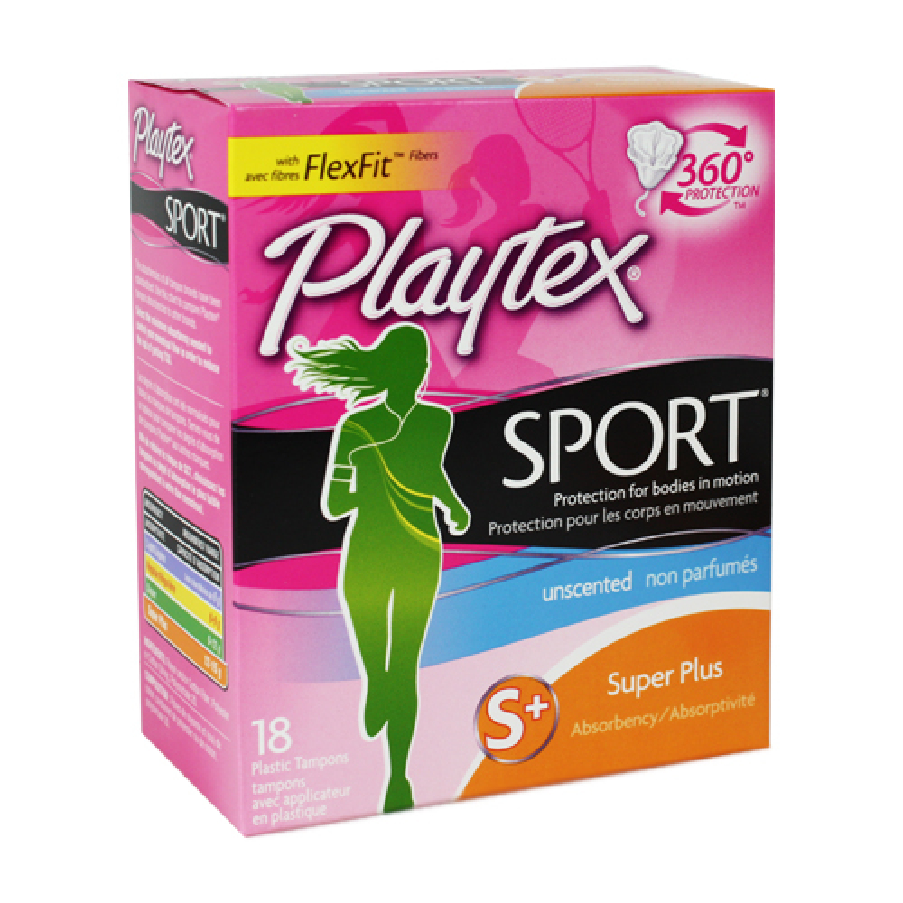 Playtex Sport, Plastic Applicator Unscented Tampons, Super Plus 18 ea